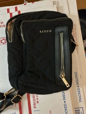 Kedzie Black Quilted Crossbody Bag